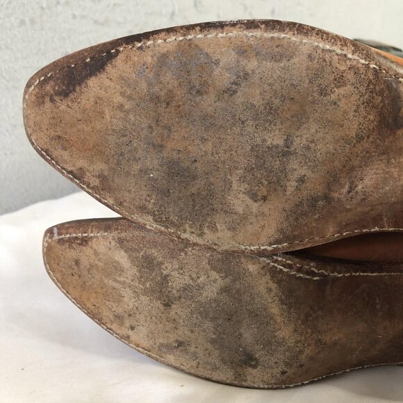 Lucchese 1883 Boots Womens Size 6.5 Brown Green Leather Western Cowboy Cowgirl - Picture 10 of 16